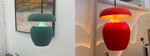 KLM pendant light with silicone spray